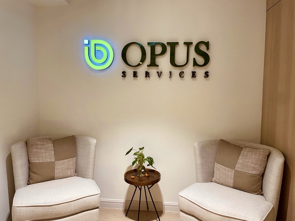 Opus Services modern office workspace